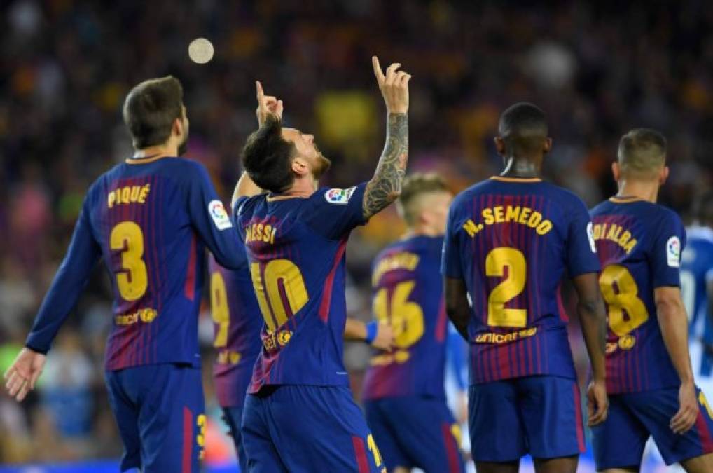 Barcelona aplasta al Espanyol con triplete incluido de Lionel Messi