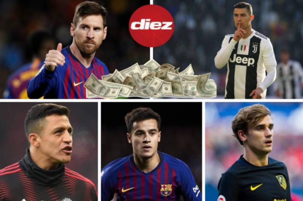 ¡Cifras estratosféricas! Los 10 futbolistas mejor pagados del mundo