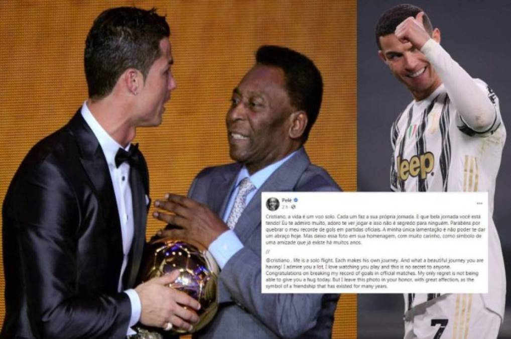Pelé y el emotivo mensaje a Cristiano por superar su récord de goles: 'Mi único lamento es no poder abrazarte'