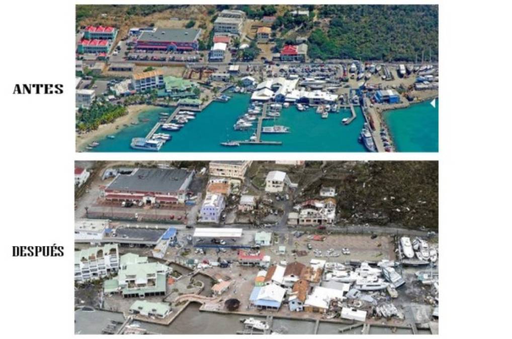 Antes y después del Caribe con el paso del huracán Irma