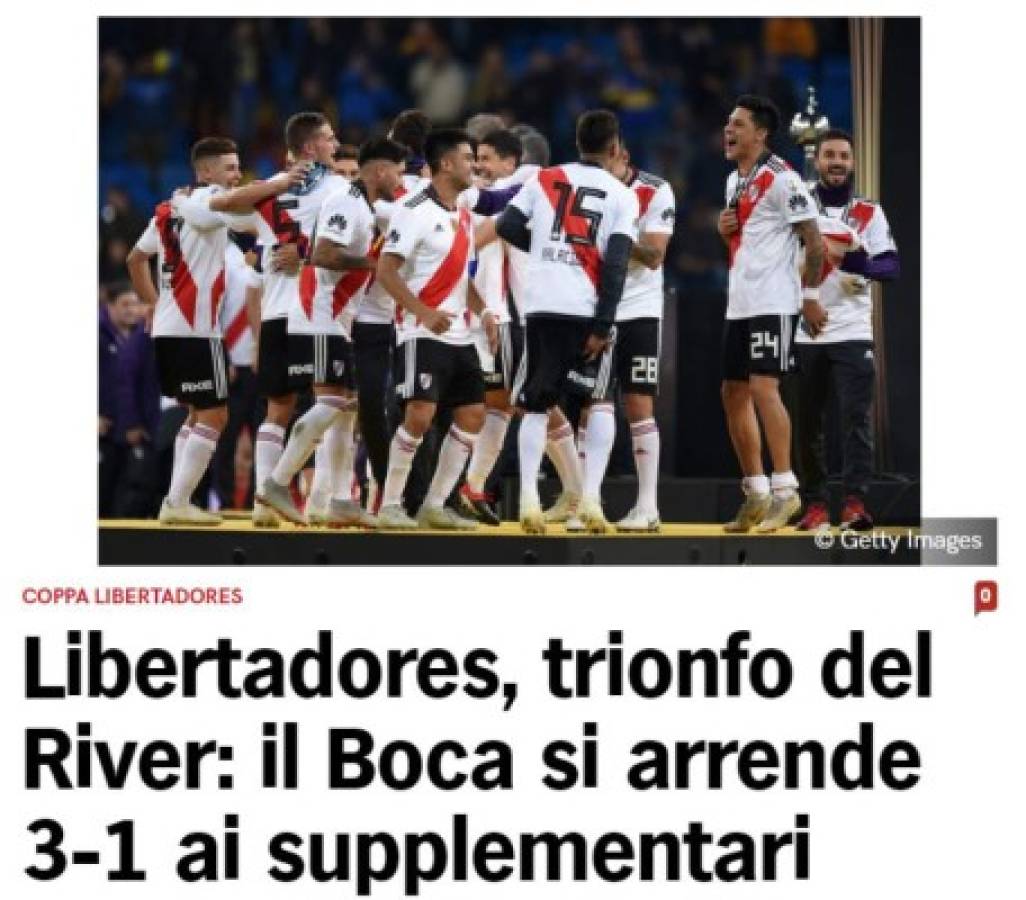 ¡Campeones! La prensa mundial se rinde ante River tras conquistar la Copa Libertadores