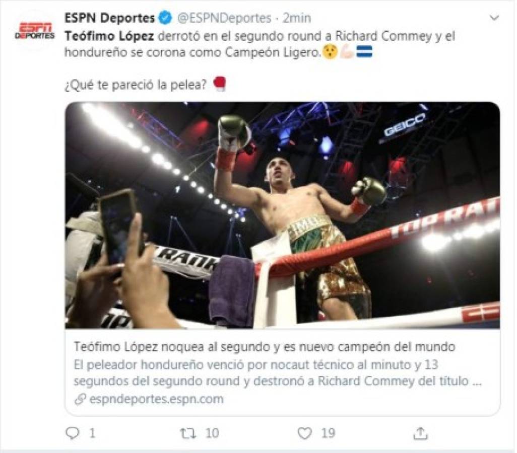 Lo que dicen los medios luego de que Teófimo López ganara el título mundial