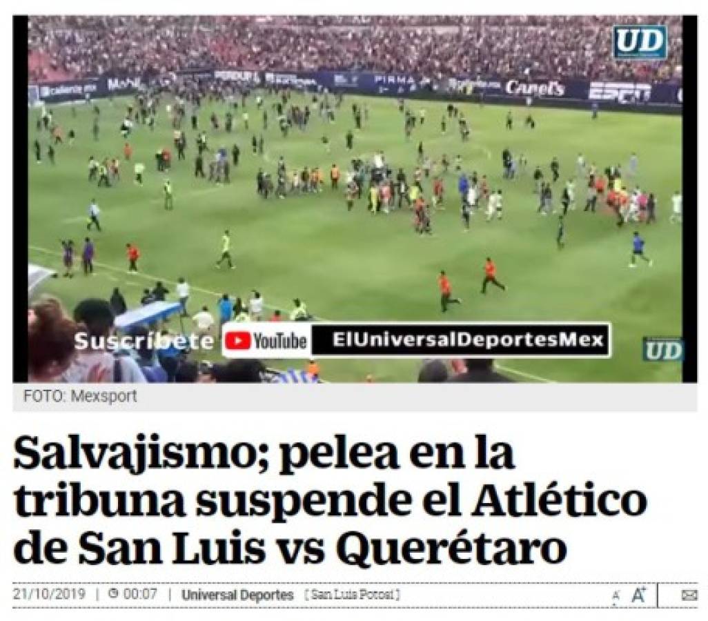 Salvajismo, terror, vergüenza: La reacción de la prensa mundial tras el San Luis-Querétaro de la Liga MX