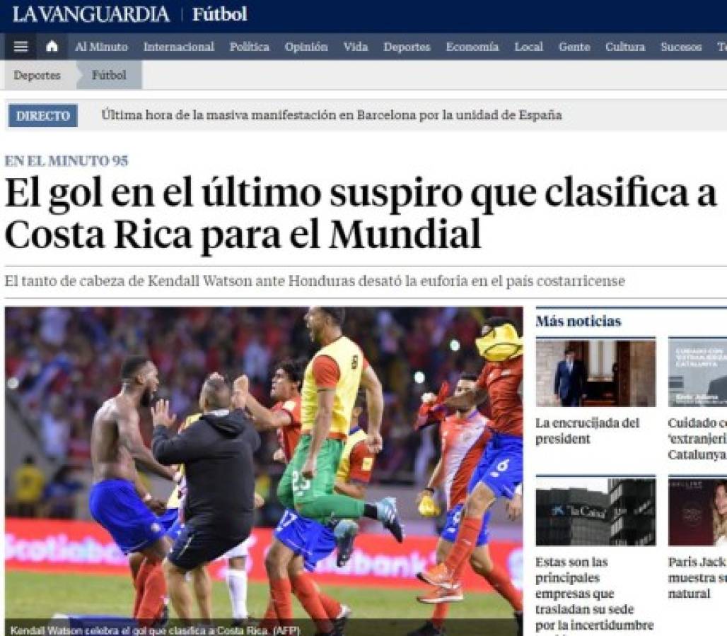 Así amanecieron las portadas tras el polémico empate de Costa Rica contra Honduras