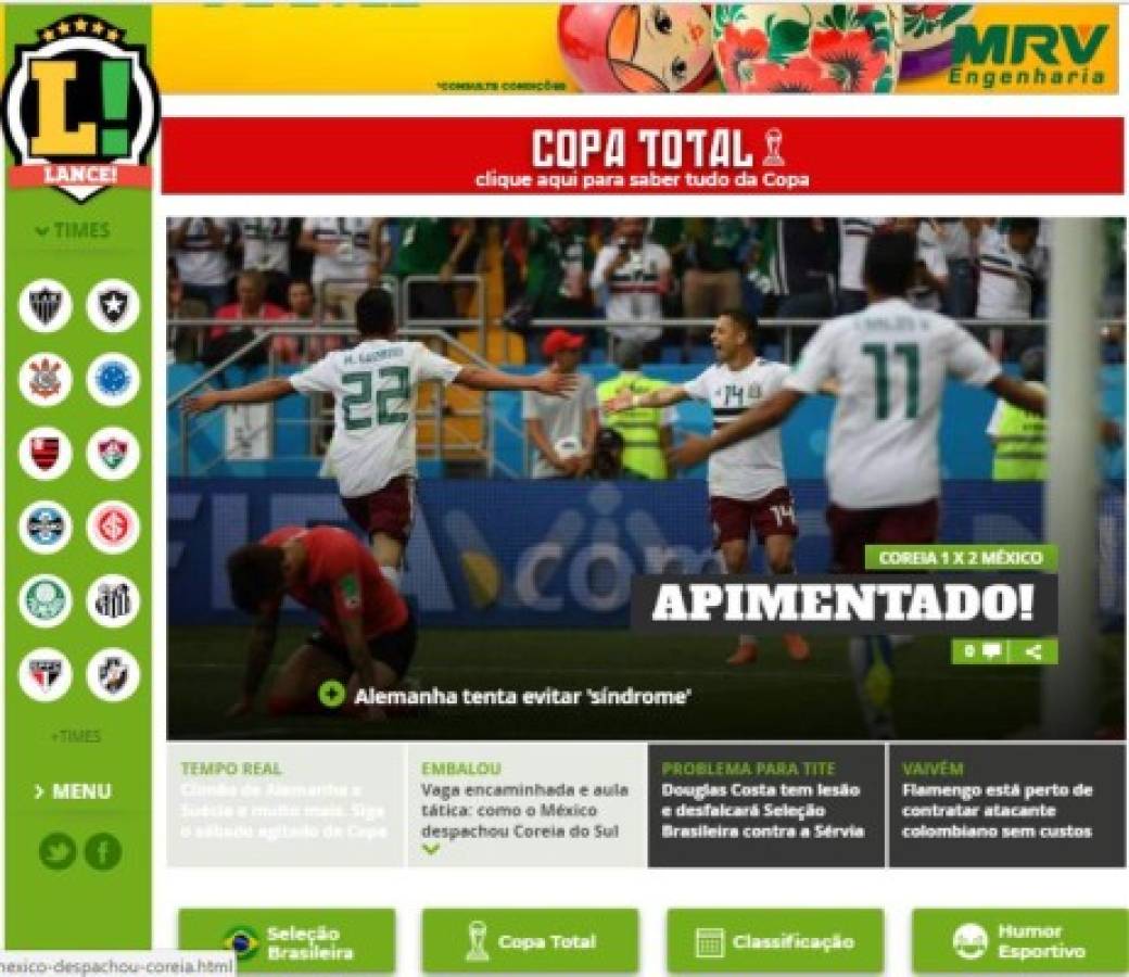 Bien chingones: Prensa mundial se rinde a México por nuevo triunfo en Mundial de Rusia