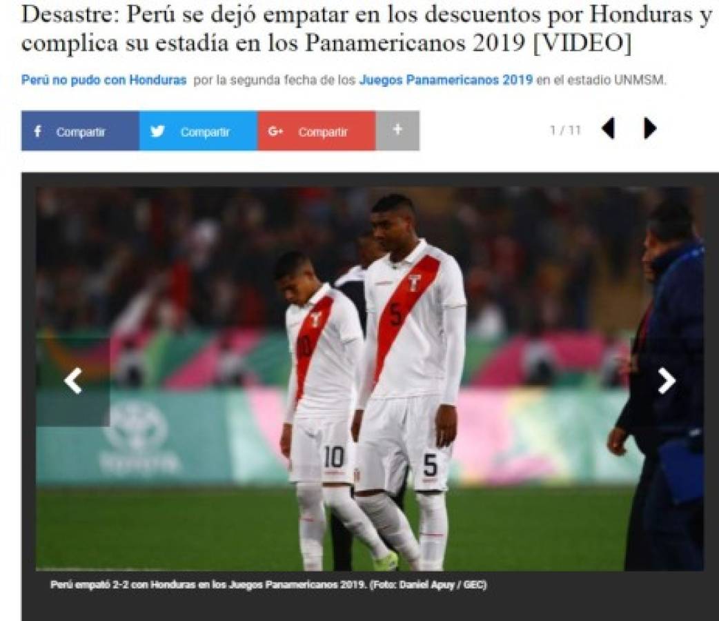 Lo que dice la prensa peruana tras el empate doloroso ante Honduras: 'Un desastre'