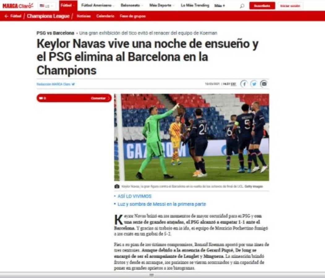 'Gigante y Mejor de la Historia de Concacaf': Lo que dice la prensa de Keylor Navas tras pararle penal a Messi