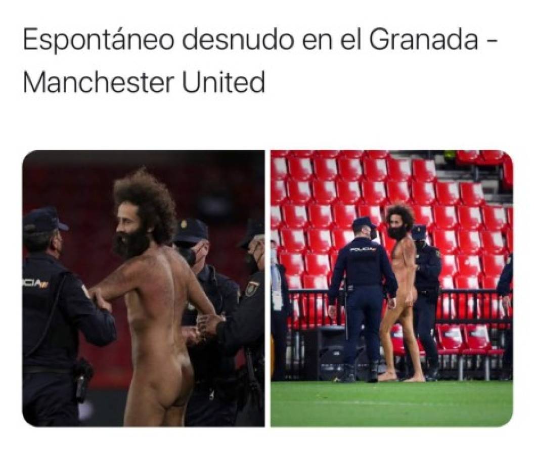 De no creer y en partido a puerta cerrada: Así fue la entrada de un espontáneo desnudo en el Granada-Manchester United   