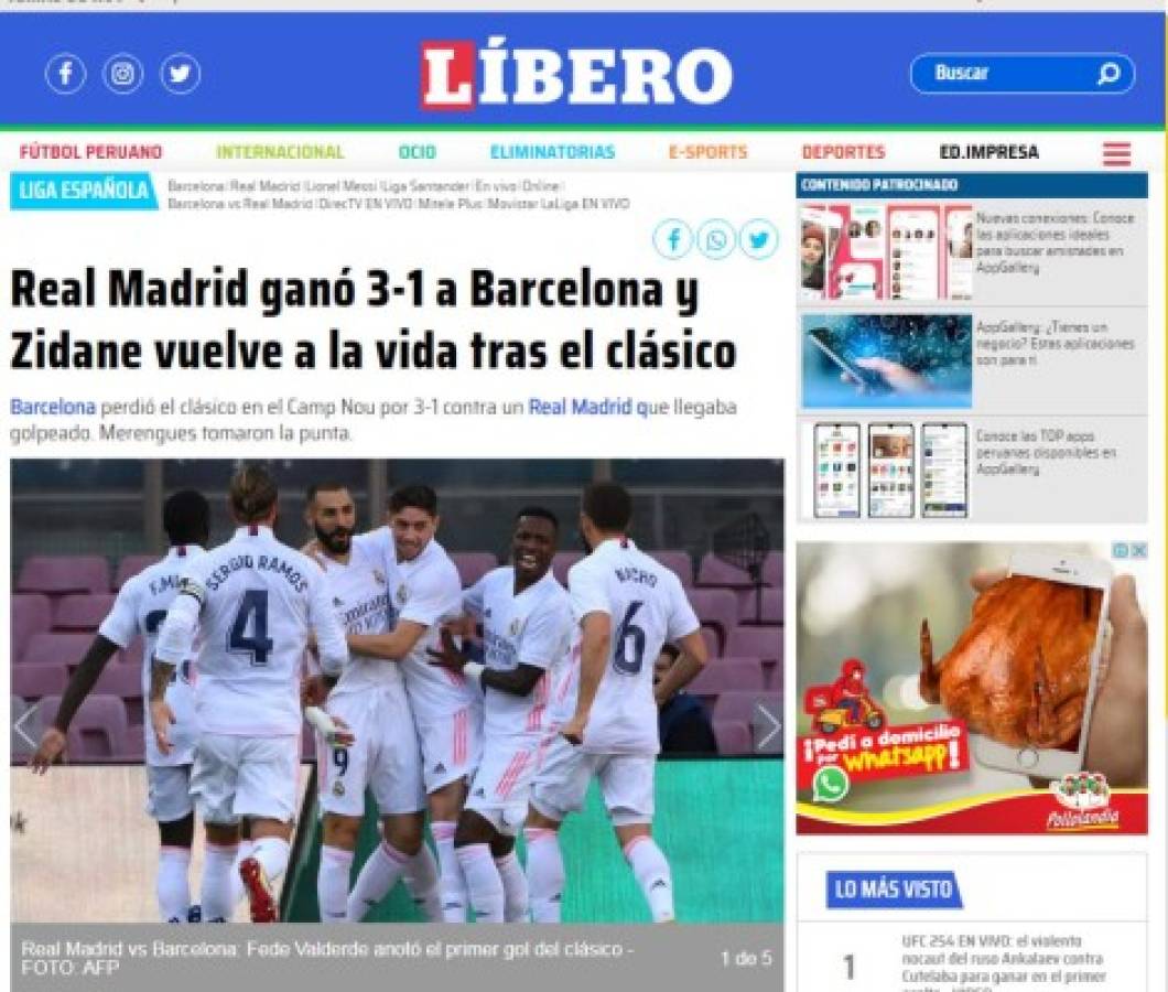 'Inquietante sospecha y vuelve siempre', la prensa mundial sobre el 'asalto' del Real Madrid al Barcelona