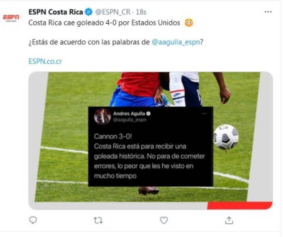 La prensa de Costa Rica explota contra su selección tras la goleada ante USA: 'Fuera todos, dan pena'