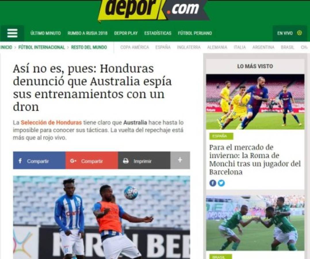 Así cuenta el mundo el espionaje de Australia a la Selección de Honduras