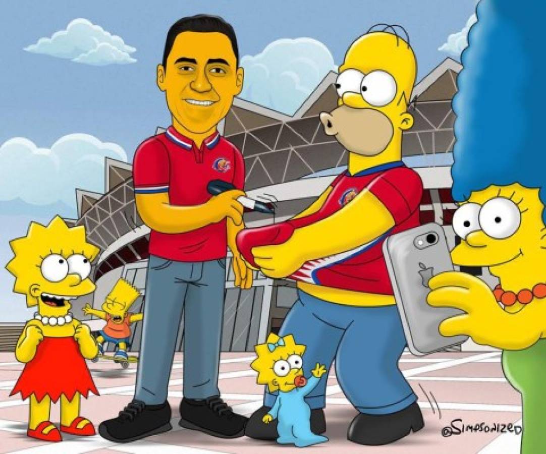 Así se verían Los Simpson en Costa Rica y Panamá. ¡Atención con Navas y Román!