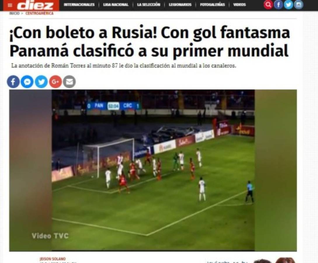 Escándalo mundial por gol fantasma: Así cuentan en el mundo gol de Panamá a Costa Rica