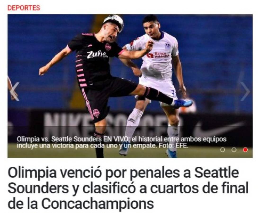 Prensa internacional destaca a Olimpia tras echar al Seattle de la Champions de Concacaf