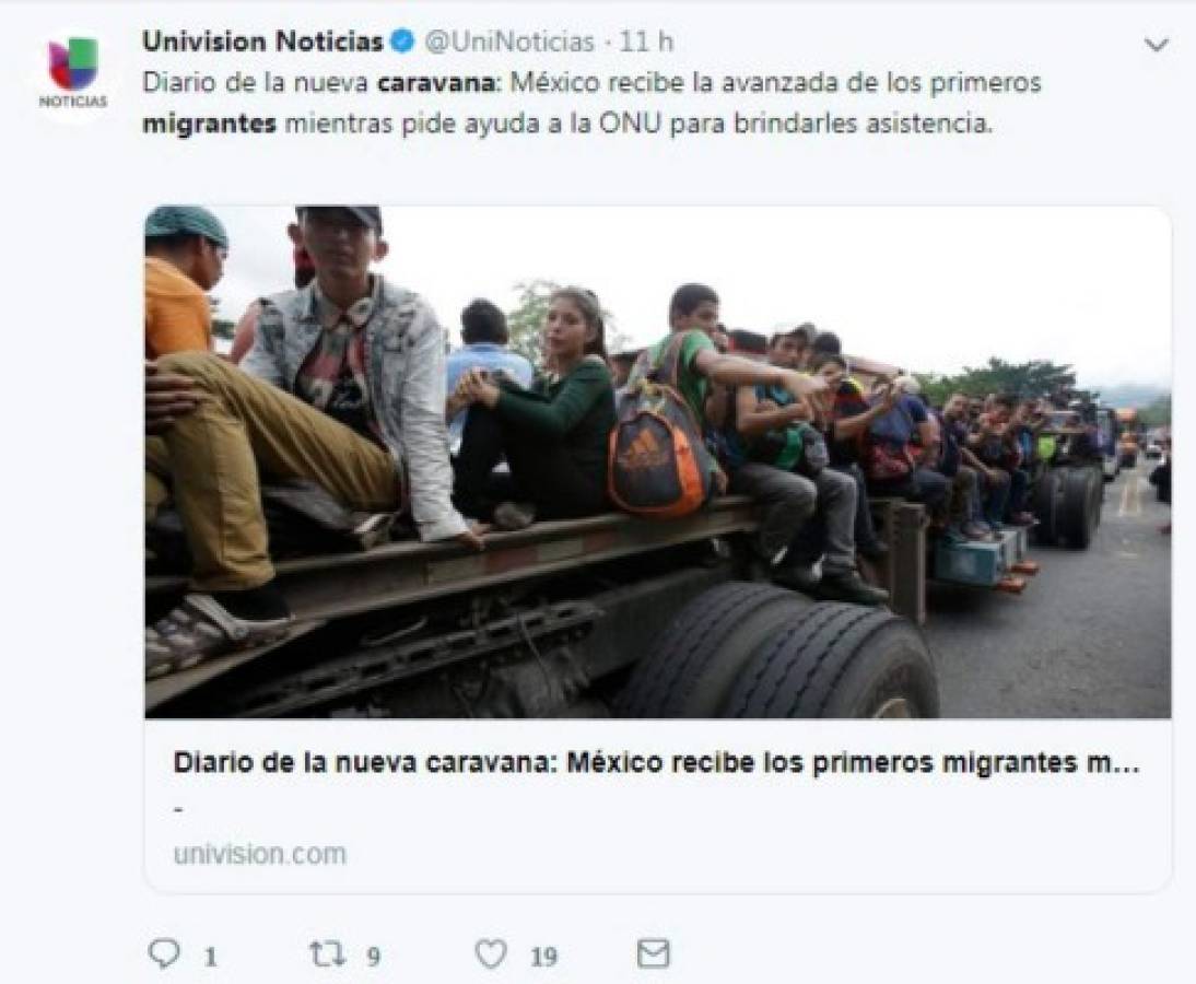 Lo que dicen los medios internacionales sobre la caravana de migrantes de hondureños