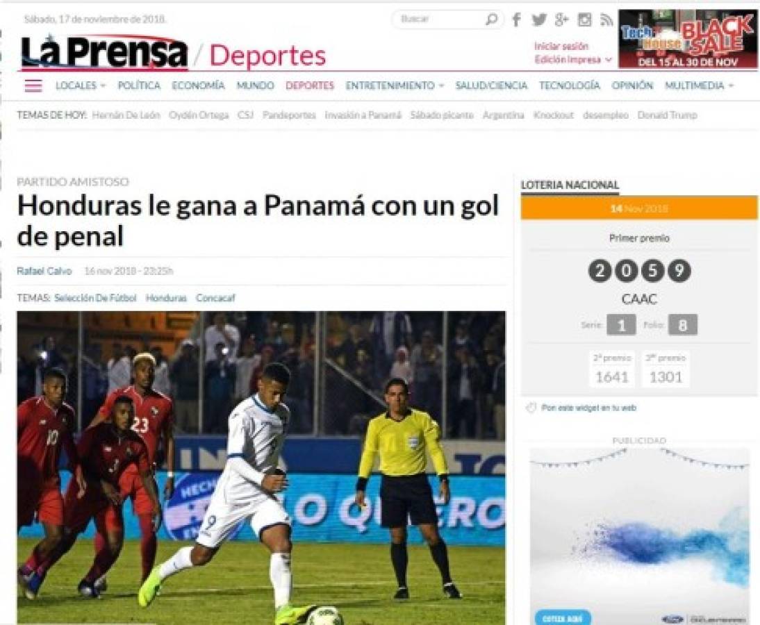 Así reaccionaron los medios panameños tras la derrota ante Honduras