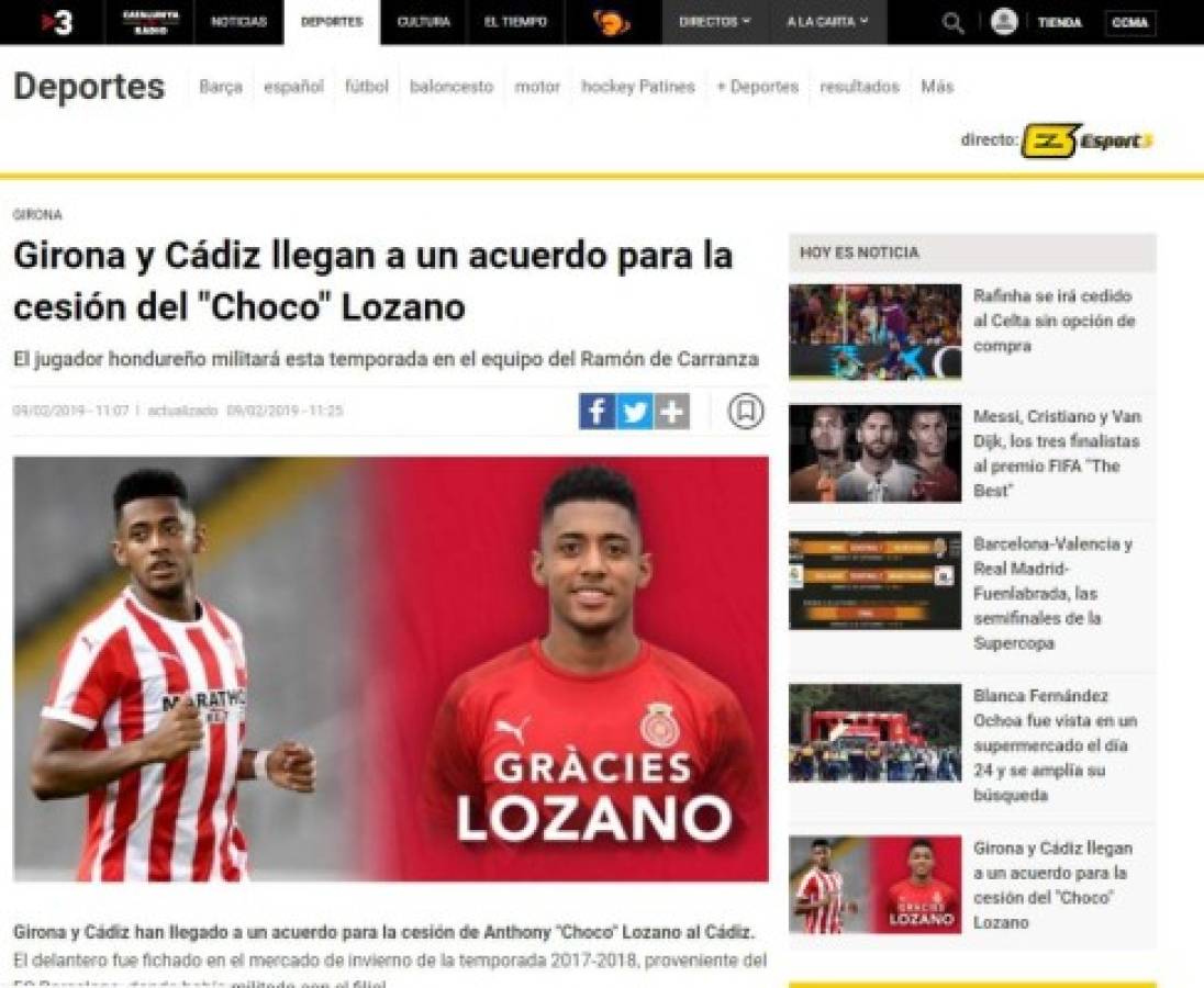 ¡Choco Lozano al Cádiz! Esto dicen los medios españoles de su traspaso