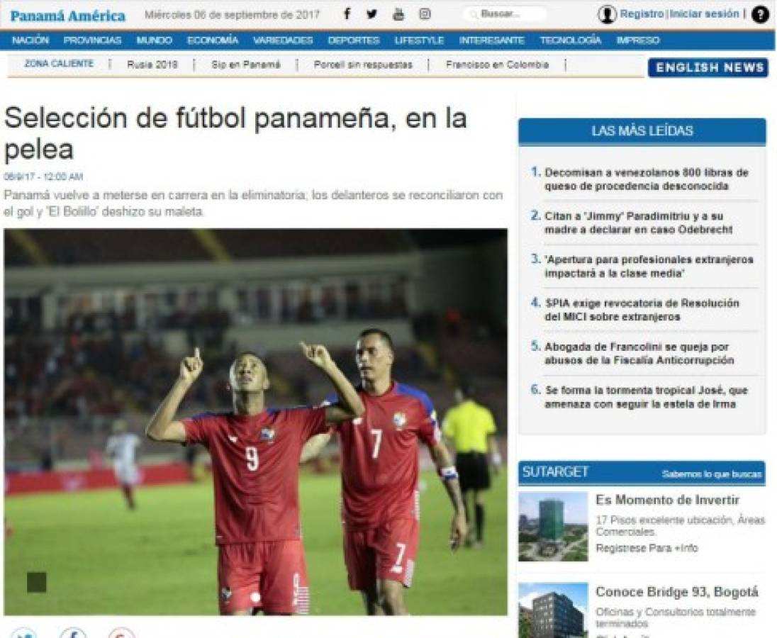 Así reaccionan los medios de Panamá y Costa Rica luego juego ante Trinidad y México