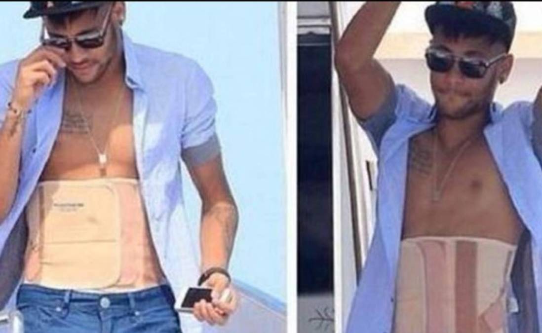 Neymar vacaciona en Ibiza con protección especial en la espalda