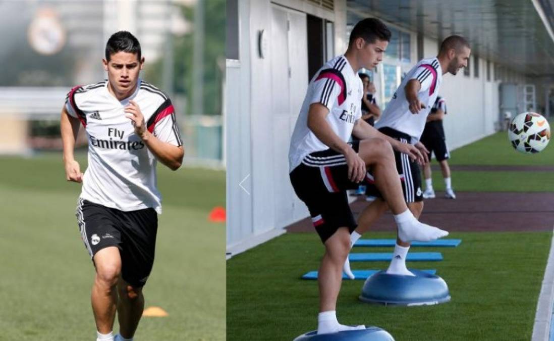 James Rodríguez realizó su primer entrenamiento con el Real Madrid