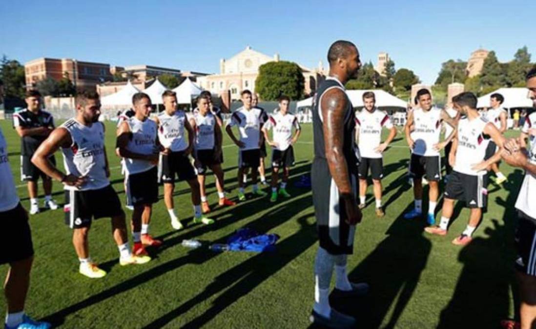 Carmelo Anthony, visita sorpresa en entrenamiento de Real Madrid