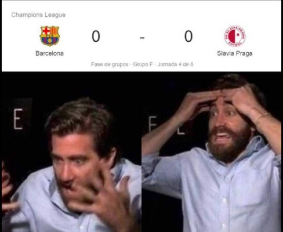 Los memes hacen pedazos a Messi y al Barcelona tras el empate ante el Slavia Praga