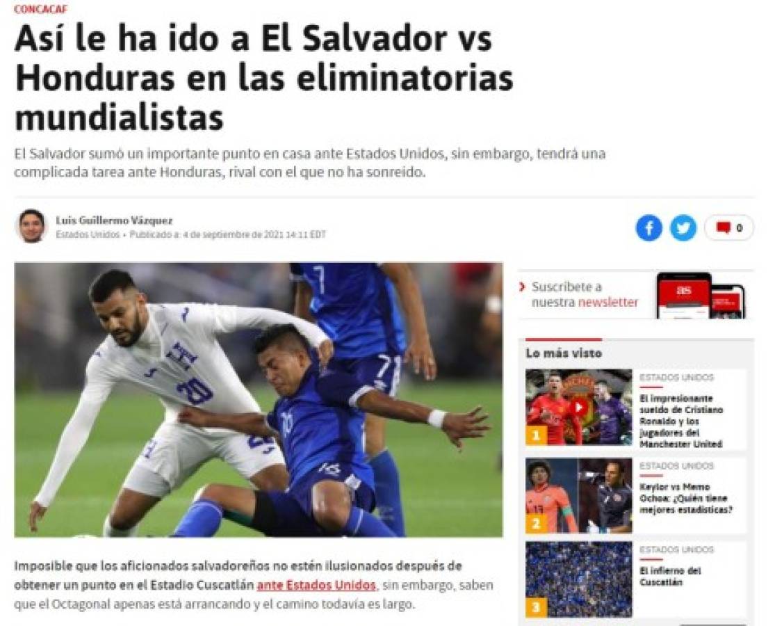 Paternidad catracha y piden a Honduras que deje el drama: lo que dice la prensa salvadoreña sobre el choque de esta tarde