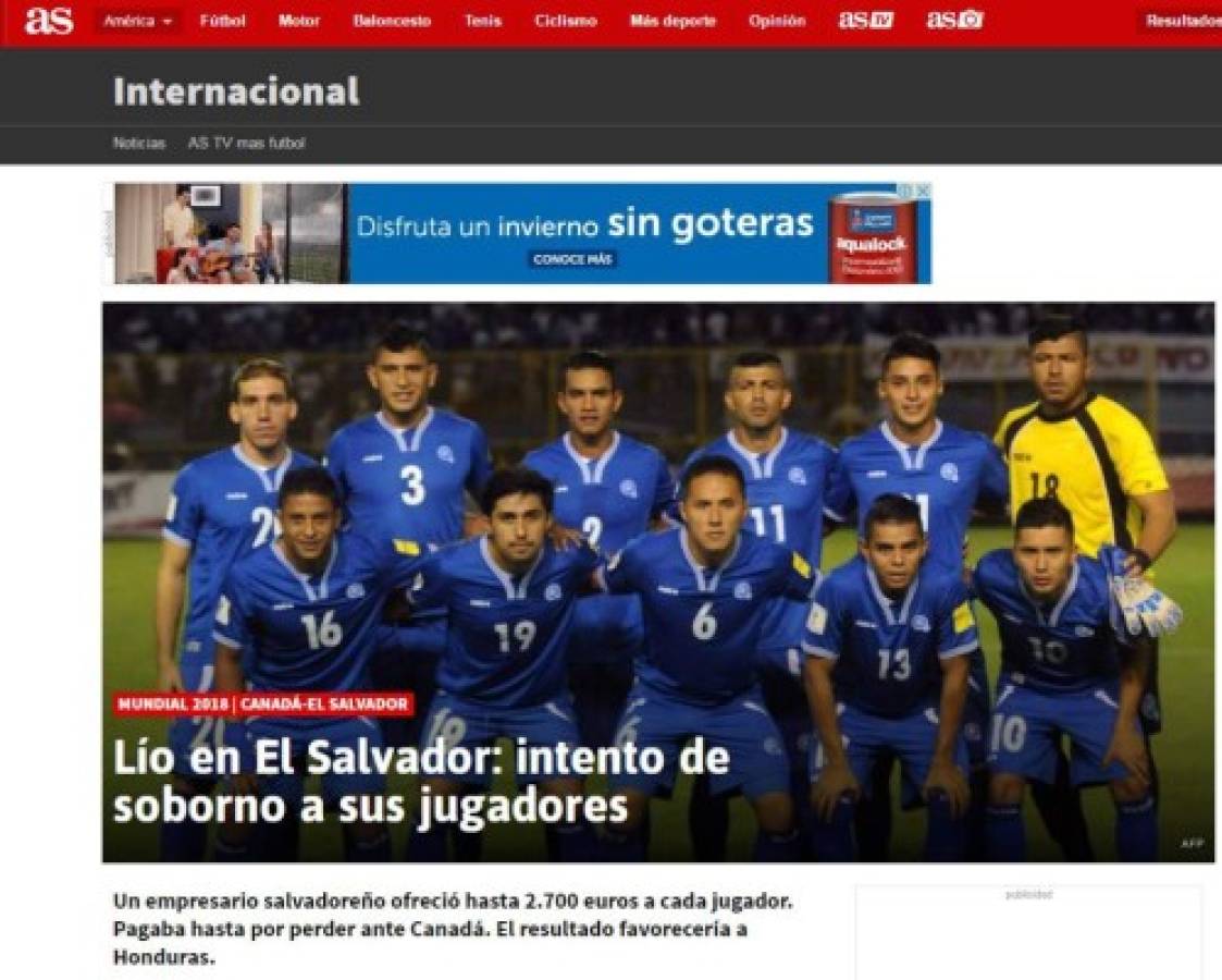 Prensa mundial hace eco del escándalo que denunciaron seleccionados de El Salvador