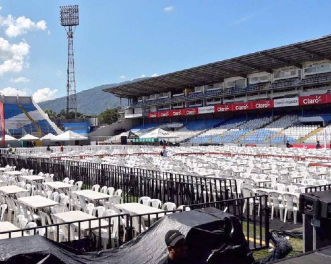 ¡En fotos! Así quedó la grama del estadio Morazán tras concierto en San Pedro Sula