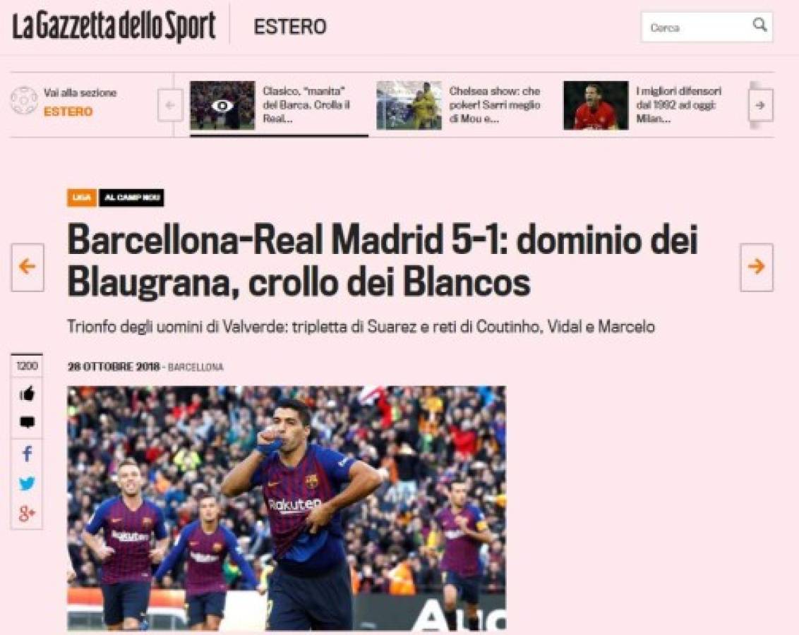 Lo que dice la prensa sobre el Barcelona-Real Madrid: 'A la calle'