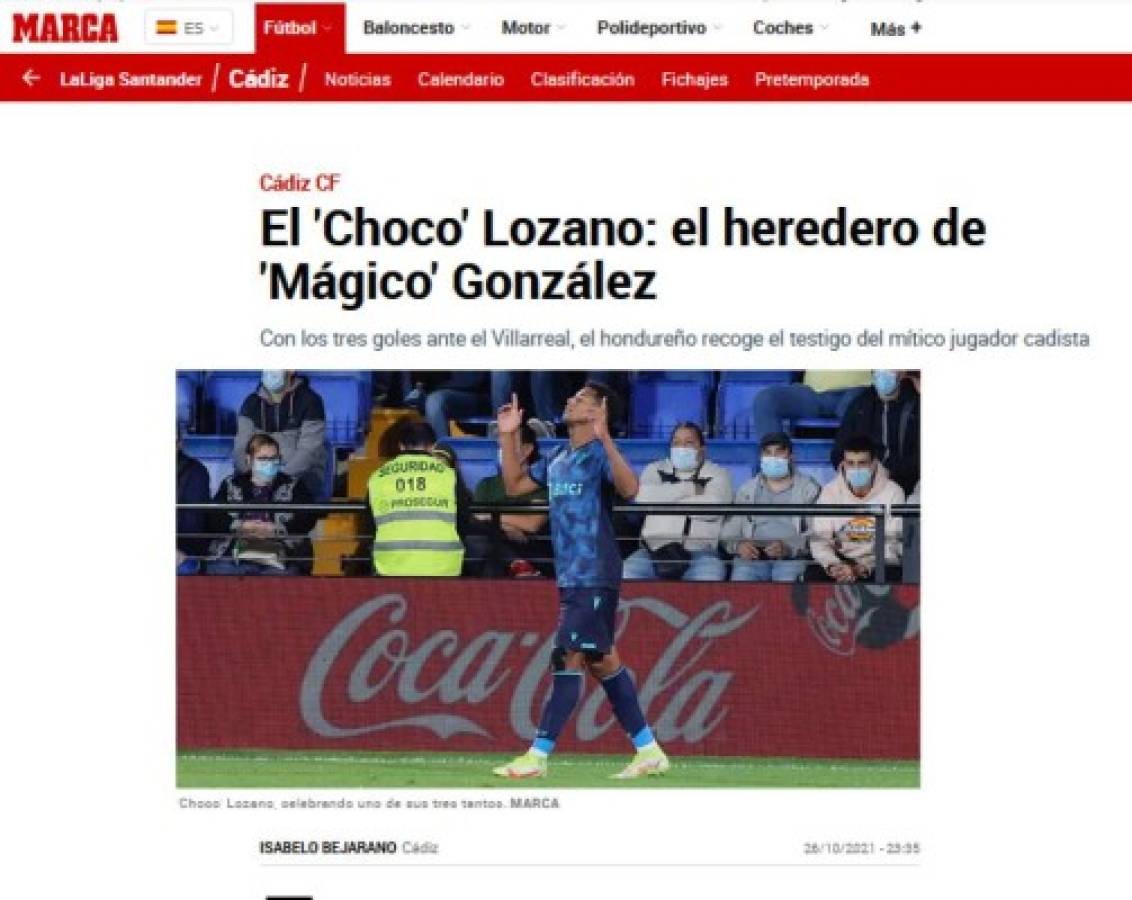 'El heredero del 'Mágico' González e histórico': Prensa mundial se rinde a los pies del Choco Lozano