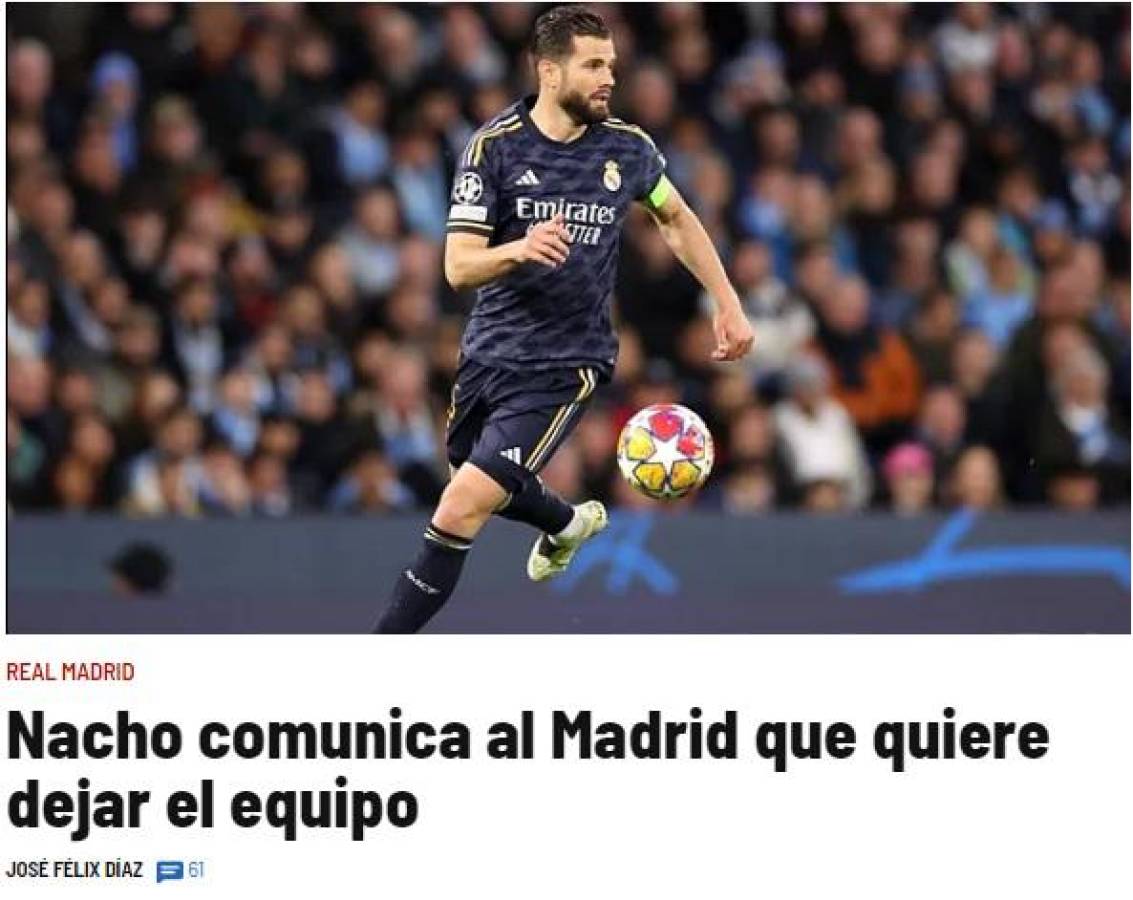Diario Marca ha confirmado que Nacho tiene el deseo de abandonar el Real Madrid a final de temporada.