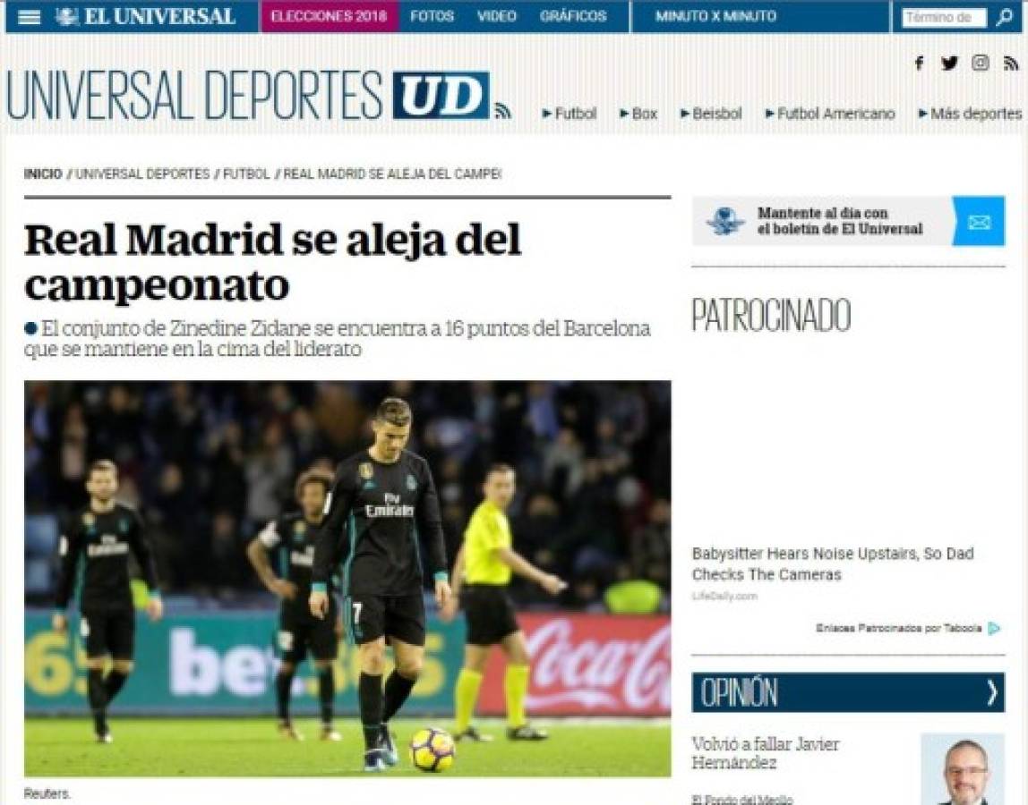 Así reaccionan los medios luego de empate del Real Madrid ante el Celta