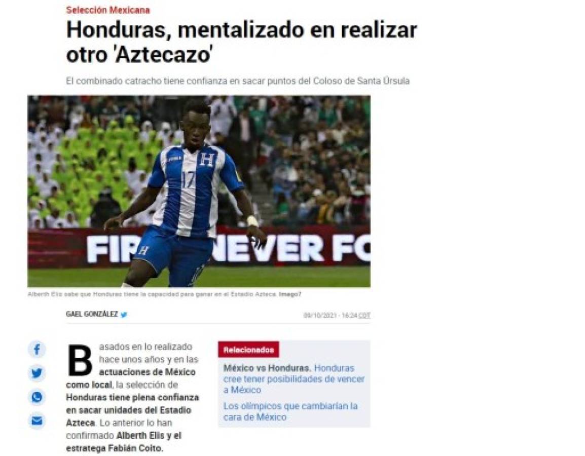 'El Tri va a sufrir y ya juegan sin miedo': Así calienta la prensa de México el duelo contra Honduras ¿Otro Aztecazo?   