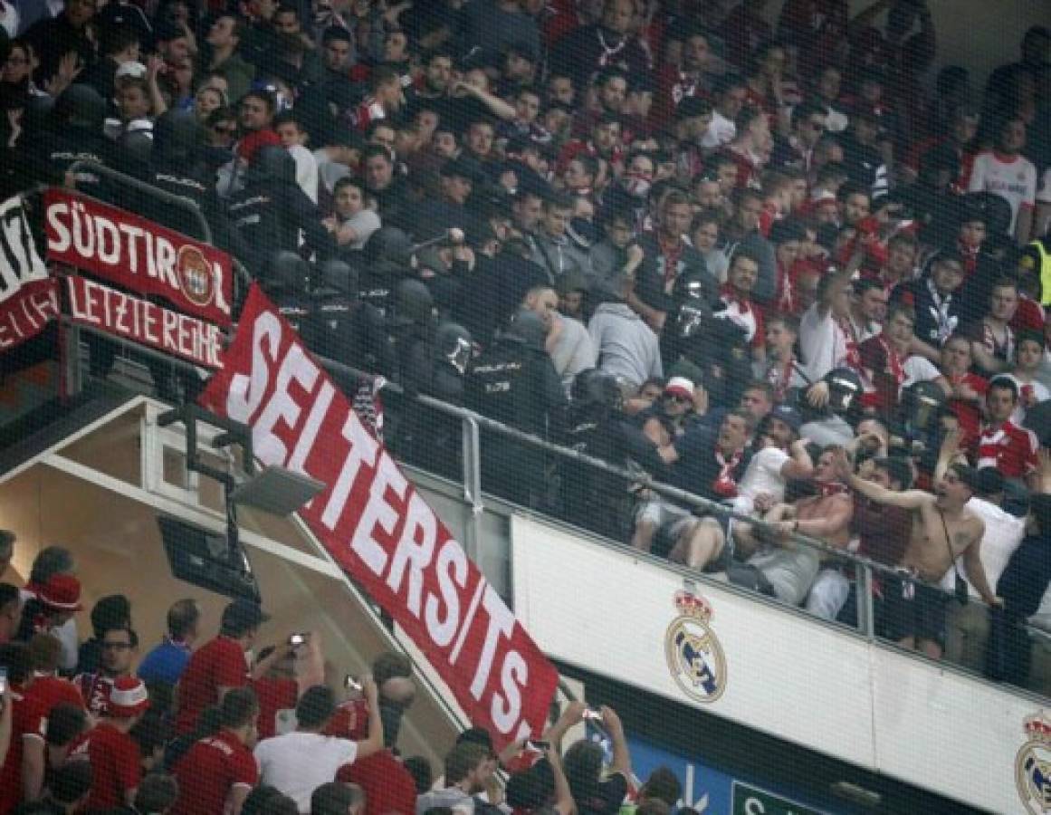 Las imágenes que no se vieron por tv: La bronca de la barra del Bayern en el Bernabéu