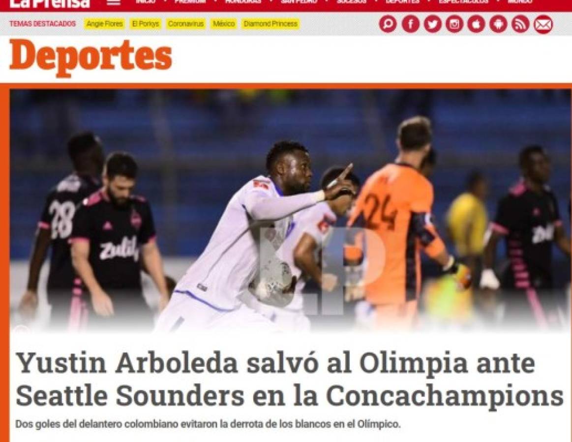 Lo que dice la prensa nacional e internacional del valioso empate de Olimpia ante Seattle en Concachampions