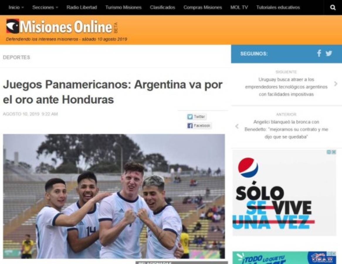 Lo que dicen los medios internacionales sobre la final entre Honduras y Argentina