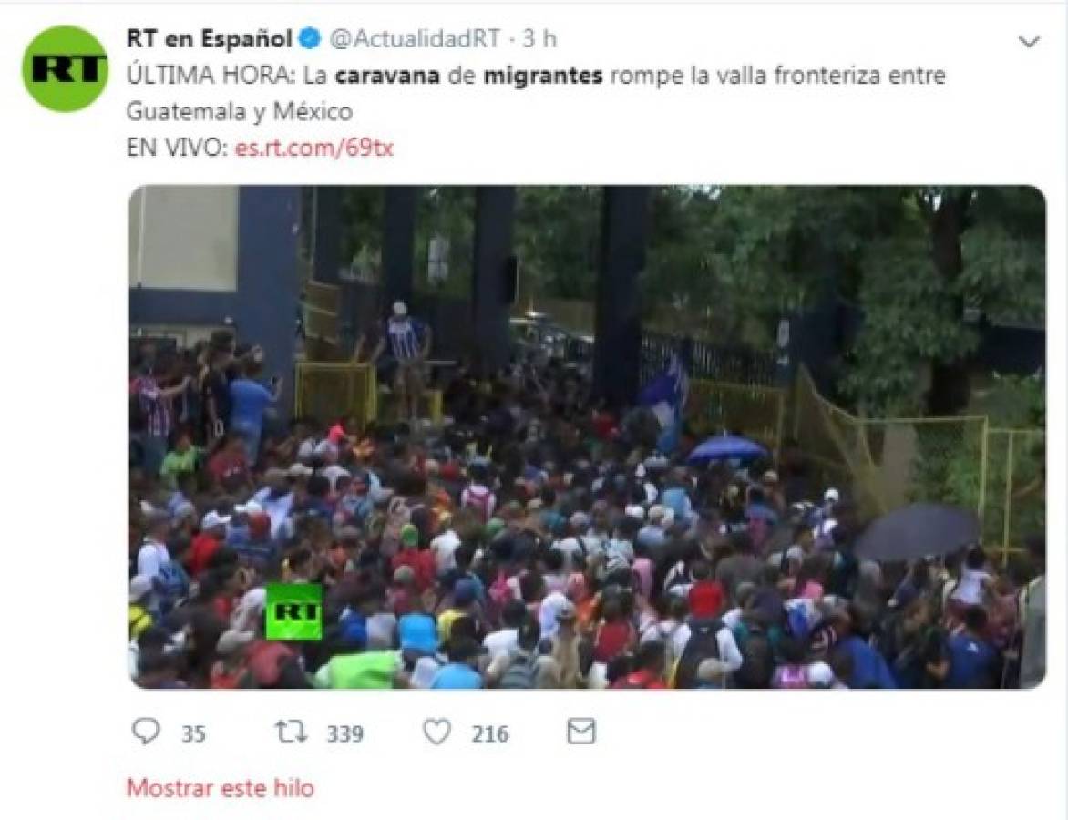 Lo que dicen los medios internacionales sobre la caravana de migrantes de hondureños