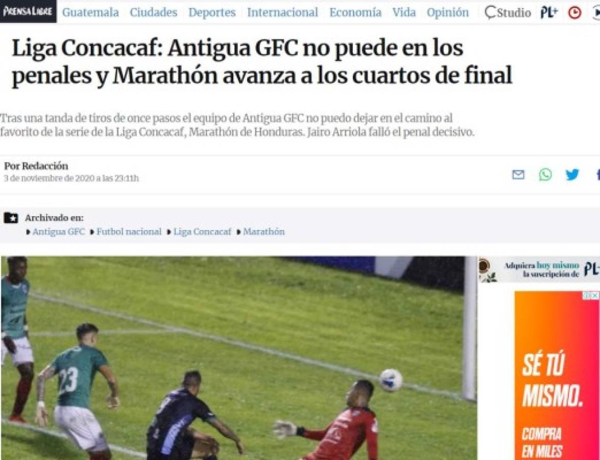 'El verdadero monstruo verde': La prensa internacional tras el sufrido triunfo de Marathón en Liga Concacaf