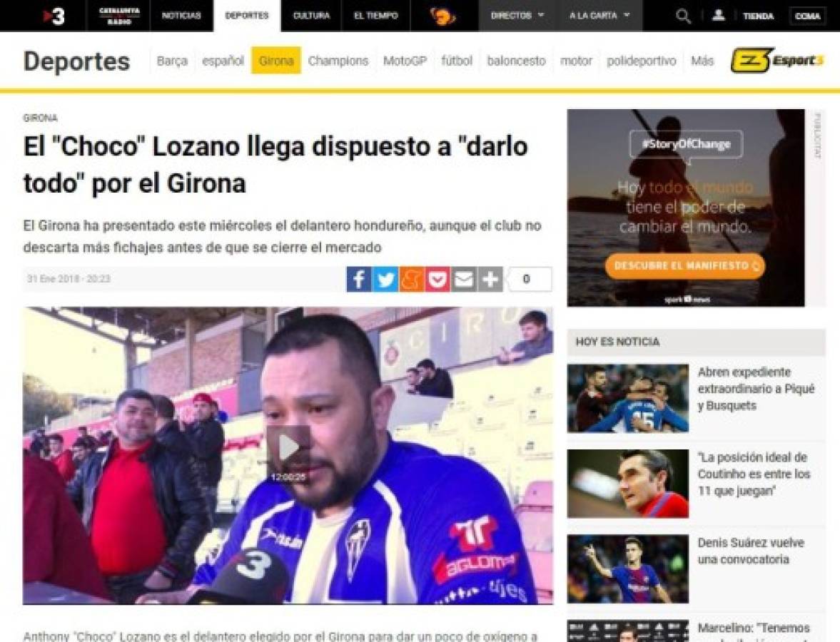 Así le hacen portadas a 'Chocogol' en España tras fichar por el Girona