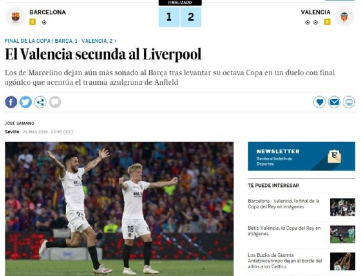 La prensa internacional 'liquida' al Barcelona tras perder la final de la Copa del Rey