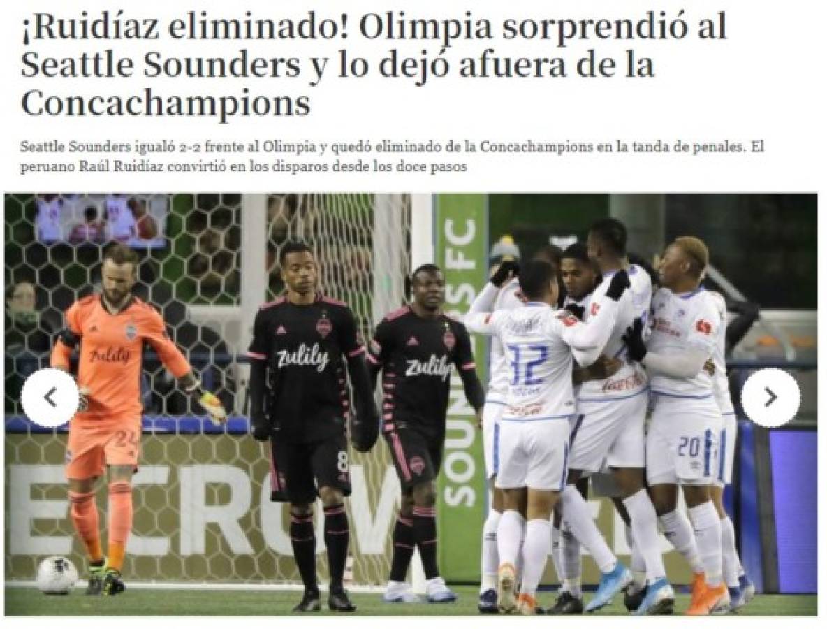 Prensa internacional destaca a Olimpia tras echar al Seattle de la Champions de Concacaf