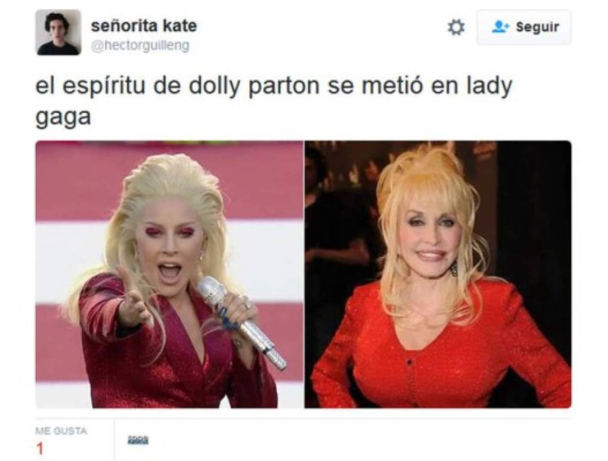 La espectacular entonación del himno nacional y el vestido de Lady Gaga arrasan en memes