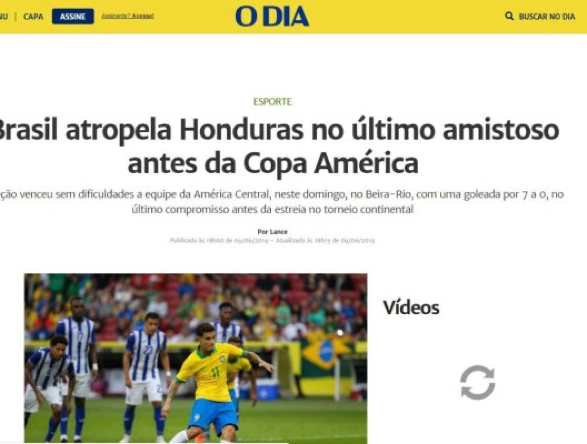 Lo que dice la prensa de Brasil tras el 7-0 a Honduras: 'Golpe y la mayor goleada'