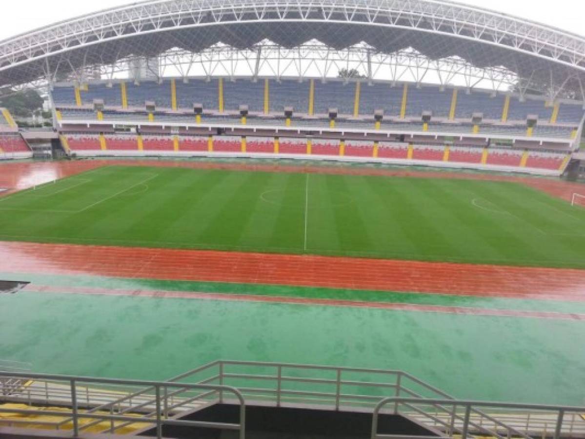 ¡Espectacular drenaje! Así luce estadio de Costa Rica pese a torrencial aguacero