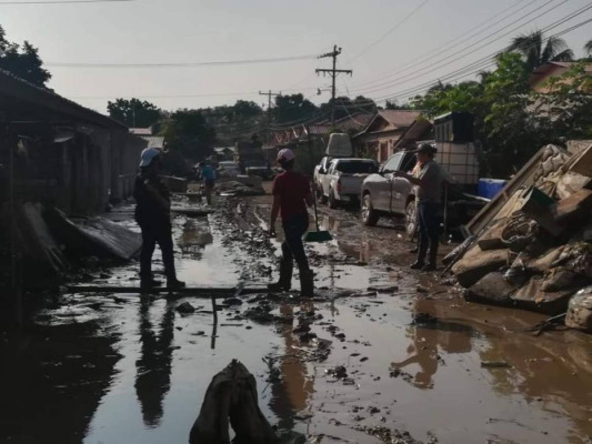 Así se encuentran las colonias de La Lima y Chamelecón tras el huracán Eta