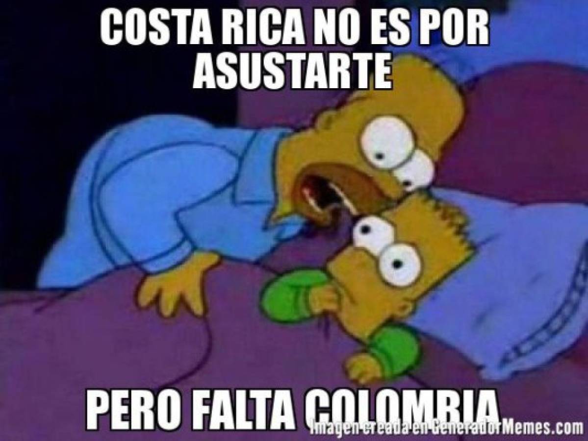 ¡No perdonan! Los divertidos memes de la derrota de Costa Rica ante Colombia