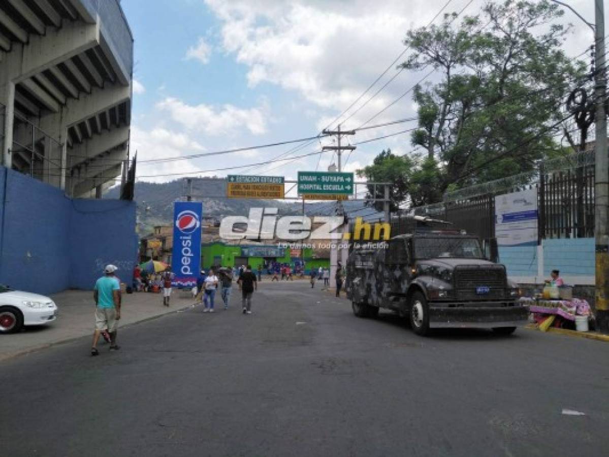 Gran ambiente: Máxima seguridad y lluvia en el estadio Nacional para la final Motagua-Marathón