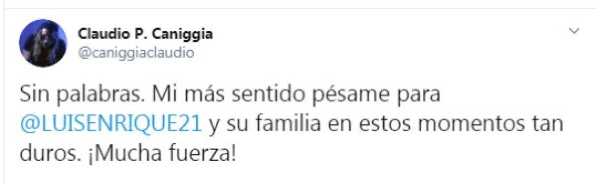 Los mensajes para Luis Enrique tras la muerte de su hija: ''Míster, lo siento en el alma''