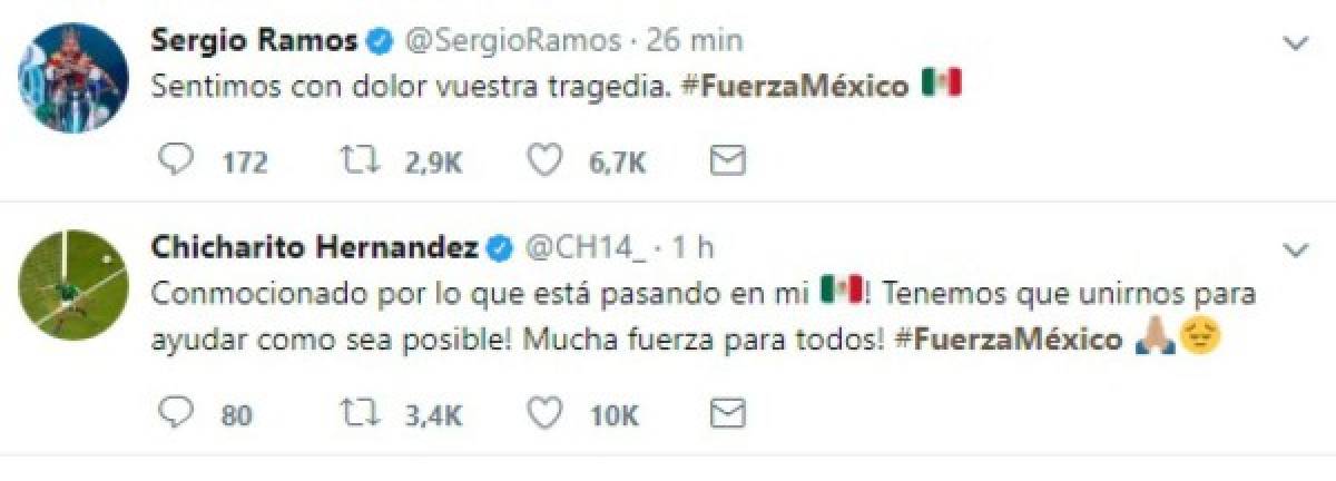 ¡Ojo! Famosos, deportistas e incluso Donald Trump envían sus mensajes de solidaridad a México